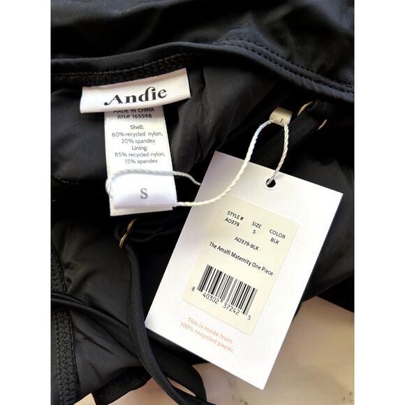Andie Swim The Amalfi Maternity One Piece in Black S NWT - Picture 4 of 5